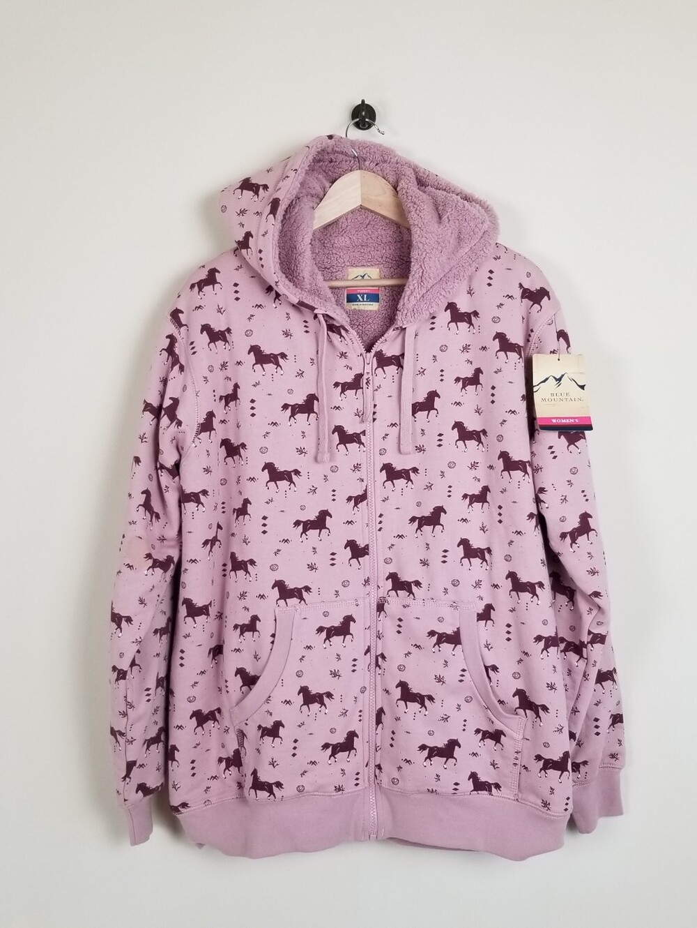Blue Mountain Sherpa-Lined Hoodie Swestshirt Jacket Size XL NWT